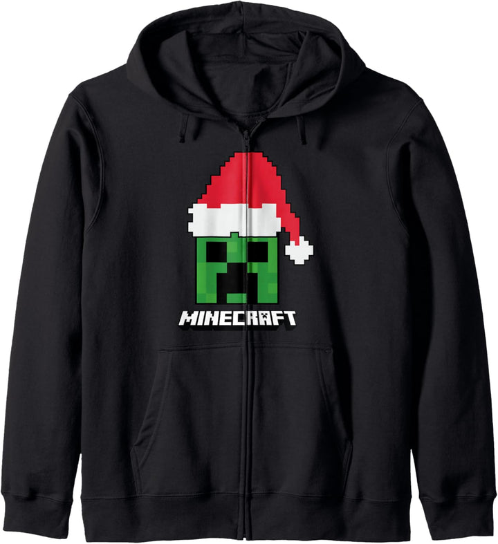 Minecraft Weihnachten Creeper Santa Hat Kapuzenjacke