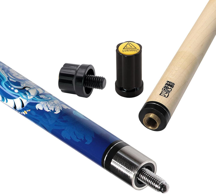 CUESOUL mythologische Symbole 58 Zoll 19oz Pool Cue Stick, 13mm TIPP baihu, baihu
