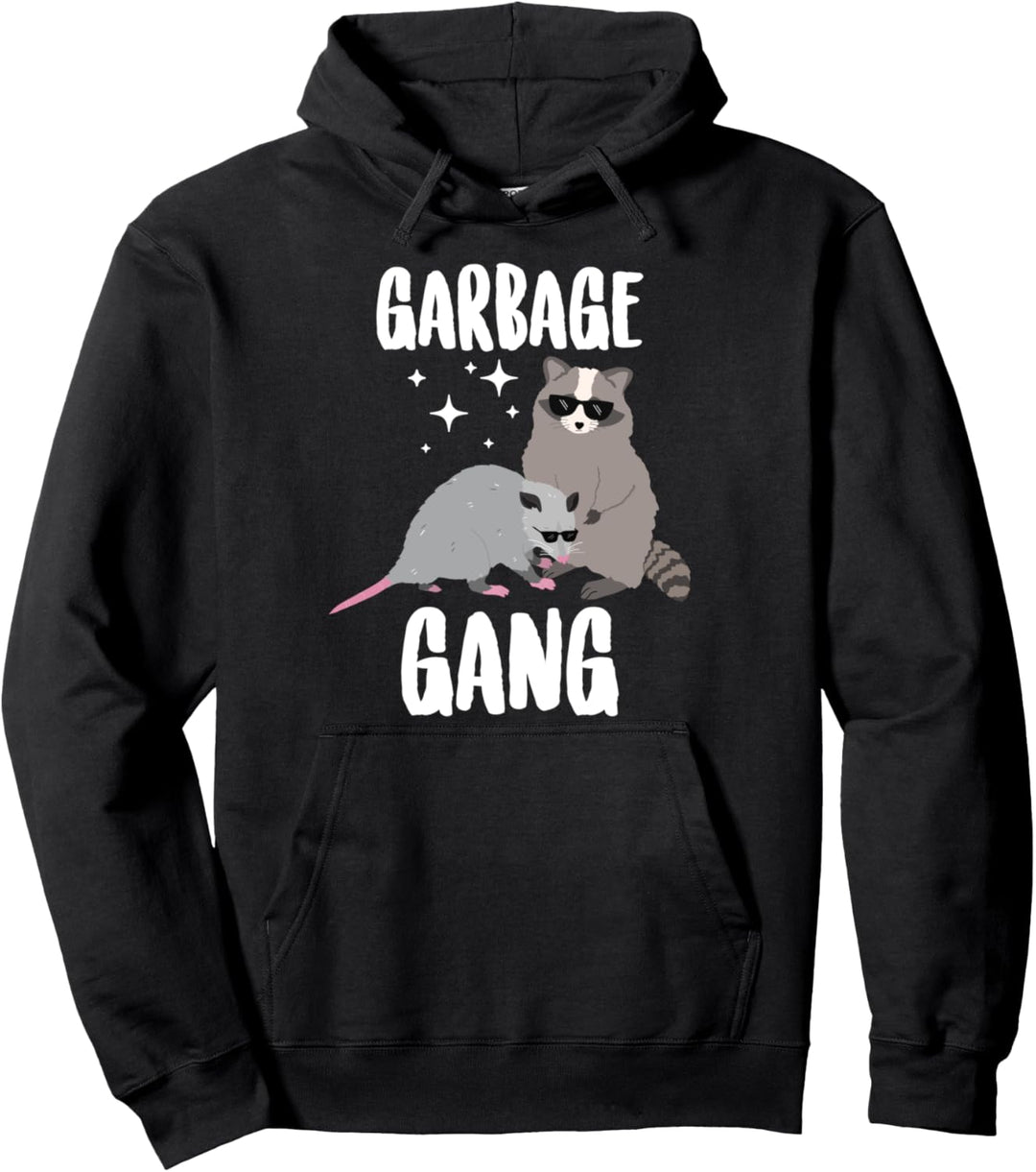Garbage Gang Lustige Tiere Opossum und Waschbär Pullover Hoodie