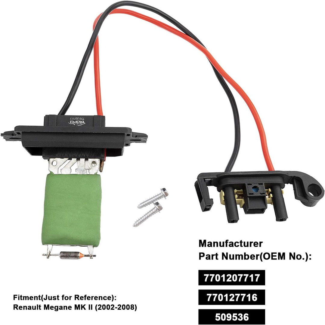 YAOPEI Heizung Gebläse Motor Fan Widerstand 7701207717 Für Renault Megane MK 2., Für Renault Megane