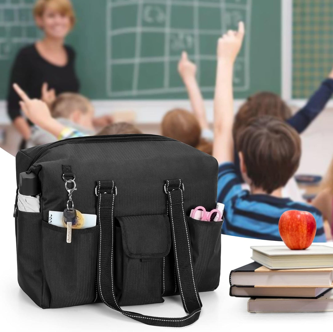 Damero Lehrer Schultertasche, Laptop Handtasche Damen mit mehreren Fächern, Lehrerbedarf Tasche Akte