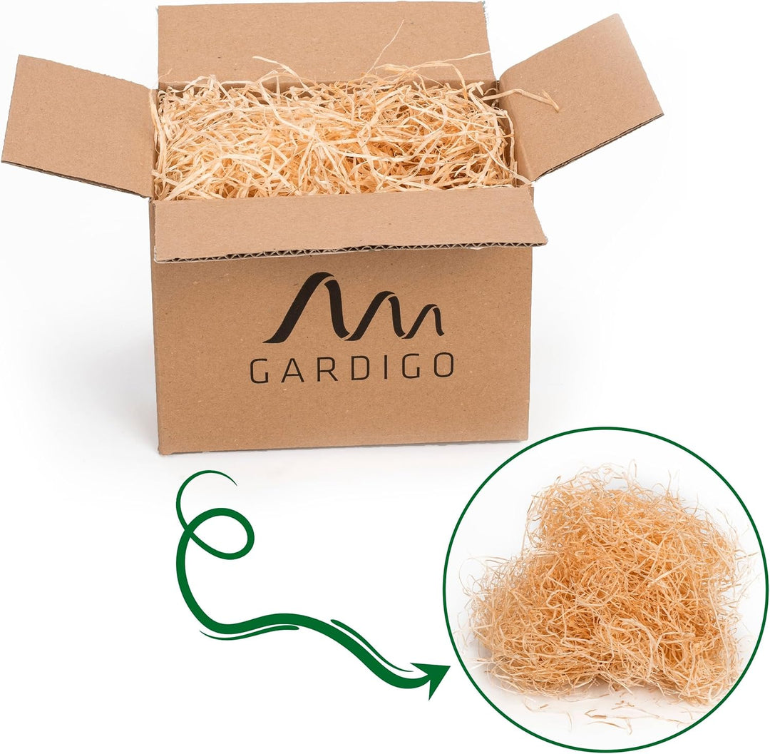 GARDIGO® Holzwolle Nachfüllpack - Ca. 75 g - Für Insektenhotels | Holzhackschnitzel für Insektenhäus
