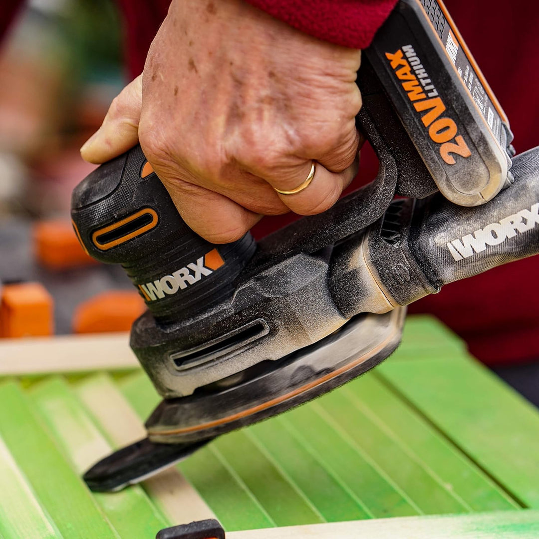 WORX WX822.9 Akku-Dreieckschleifer 20V – Elektrische 20V Schleifmaschine für Holzmöbel, Türen, Ecken