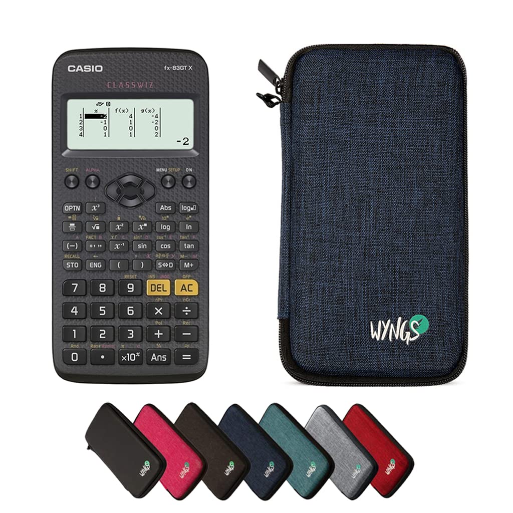 CALCUSO Sparpaket: Casio FX-83GT X technisch-wissenschaftlicher Taschenrechner + WYNGS Schutztasche