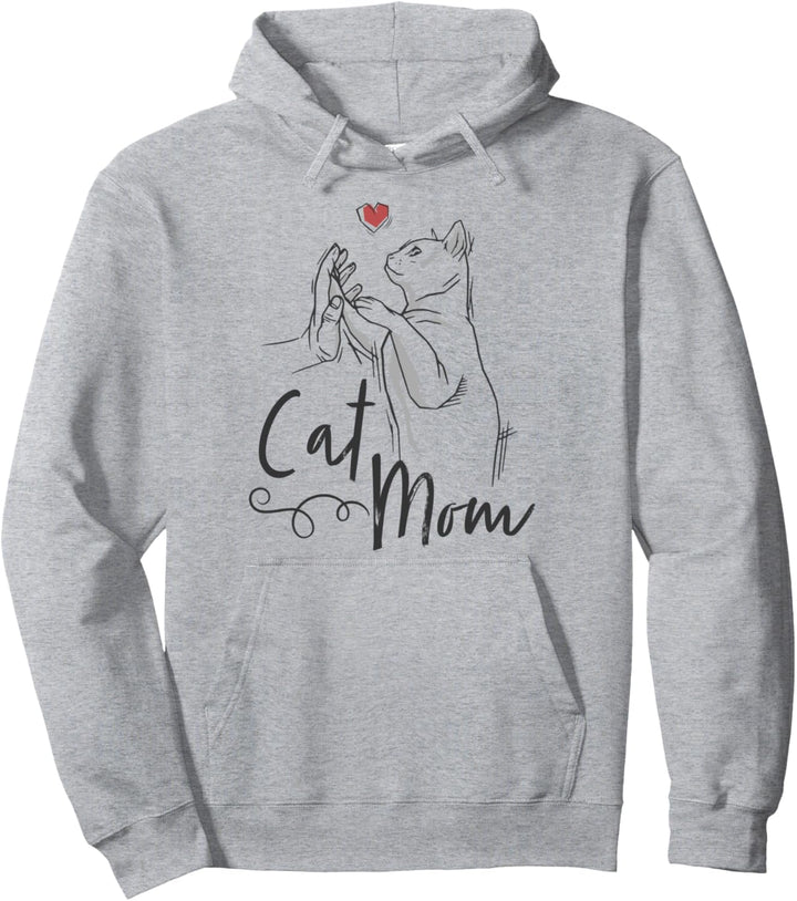 Cat Mom | Katzen Mama Süsse Katzengrafik mit Herz Pullover Hoodie