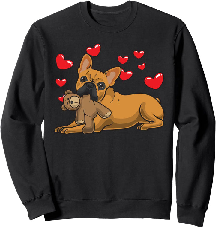 Französische Bulldogge Hund mit Plüschtier Sweatshirt