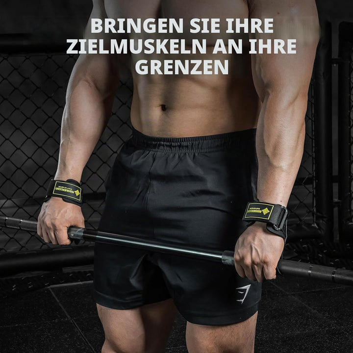 MANUEKLEAR Gewichtheben-Handgelenkbänder mit gepolsterter Handgelenkschlaufe, Leder-Gewichtheben, Ha