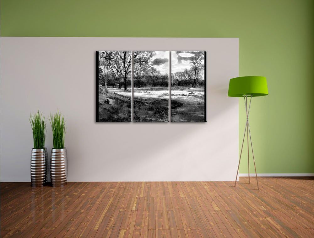 Pixxprint düstrer Wald als Leinwandbild/Grösse: 3 Teilig (120x80) cm/Wandbild/Kunstdruck/fertig besp