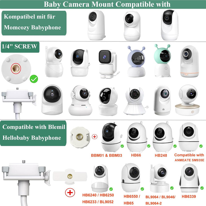 Derebir Babyphone Halterung Kamera Halterung Kamera Halter Baby Kamera Handyhalter Kompatibel für Ph