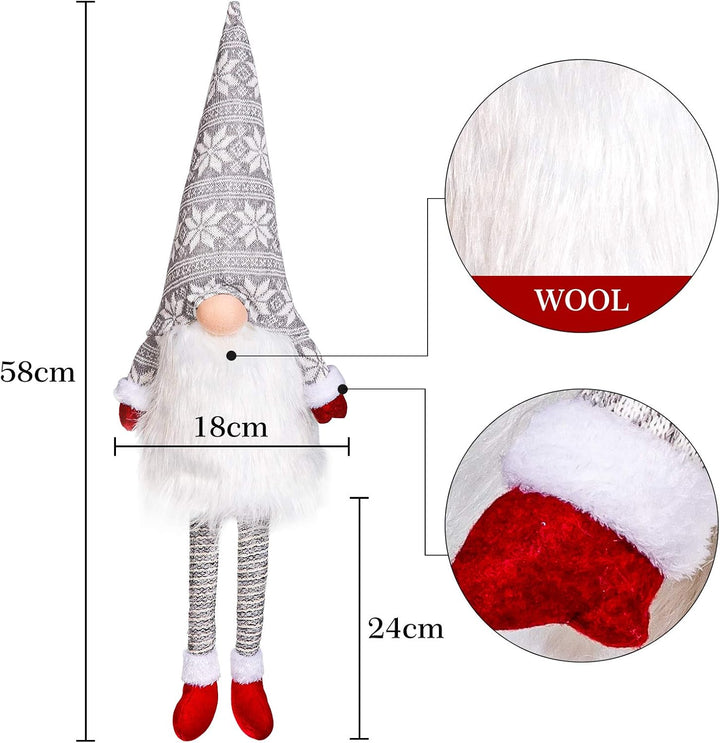 Whaline Weihnachtsbaumspitze, gross, schwedischer Zwerg, Weihnachtsmann-Ornament, skandinavischer Pl
