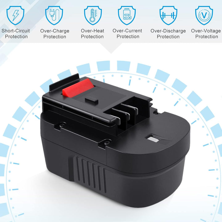 iPrize 14.4V 4.0Ah Ersatzakku für Black+Decker A14 A144 A144EX A14F B-8316 BD1444L BPT1048 HPB14 499