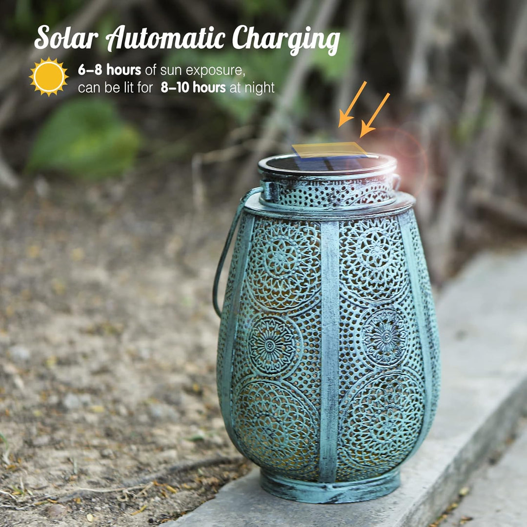 Solarlaterne für Aussen, Bonsery LED Solarlampen für aussen Hängend Vintage Metall, IP65 Wasserdicht