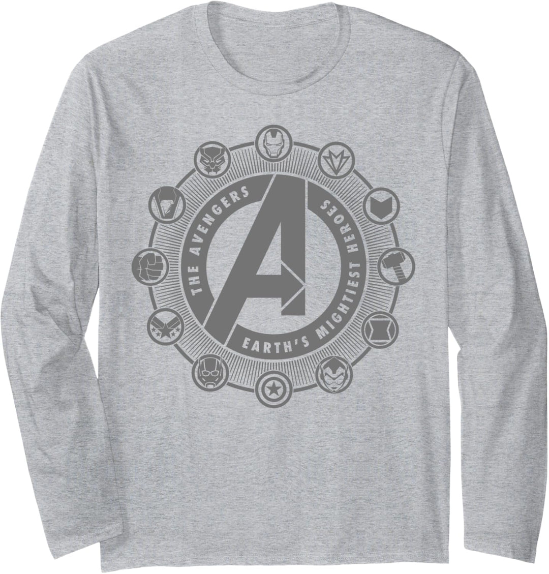 Marvel Avengers Character Circle Logos Langarmshirt