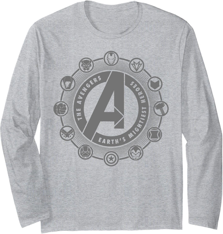 Marvel Avengers Character Circle Logos Langarmshirt
