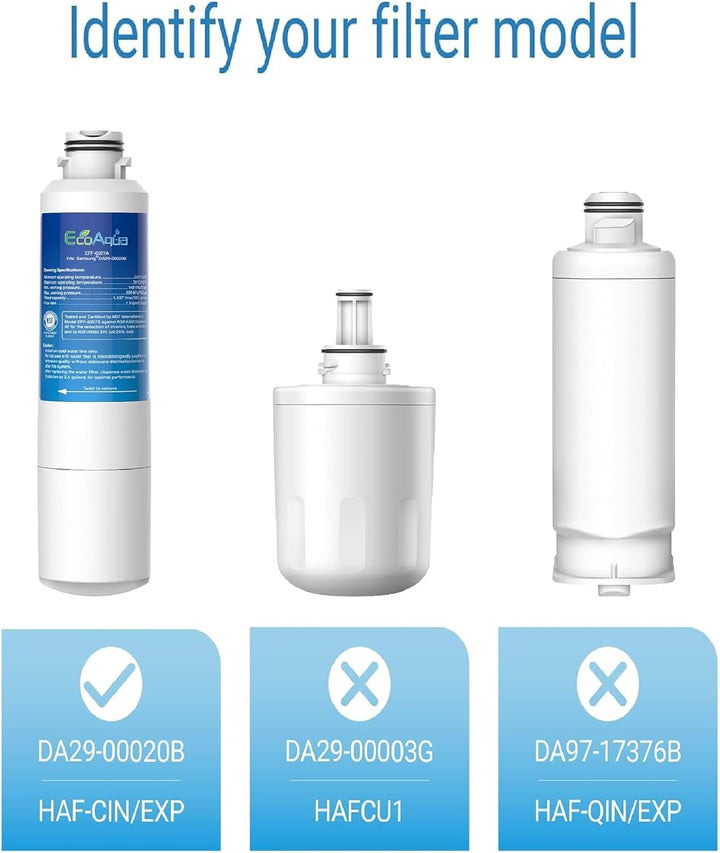 EcoAqua EFF-6027A Kühlschrank Wasserfilter Kompatibel mit Samsung DA29-00020B, DA29-00020A, 04609101