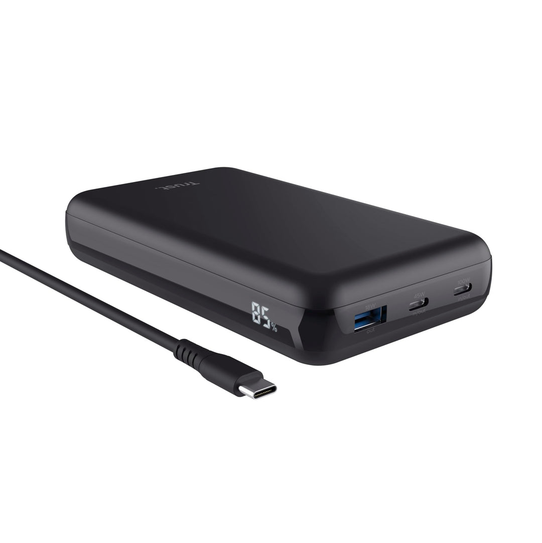 Trust Laro Laptop Powerbank 100W Schnelllade Power Bank 20000mAh 2X USB-C 1x USB-A, Powerstation Cha