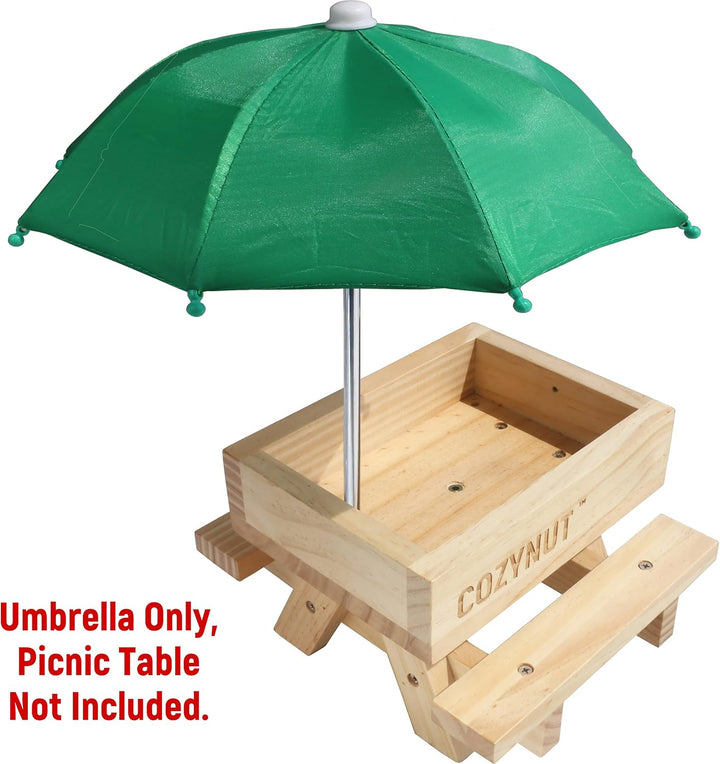 Ersatz-Mini-Regenschirm für Cozynut Eichhörnchen-Futterstation, Picknicktisch, Grün, Grün