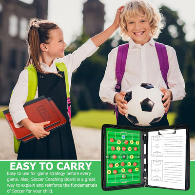 MKNZOME Professional Tragbar Taktikboards, Magnet Fussball Coach-Board Taktikmappe Coach-Mappe mit T