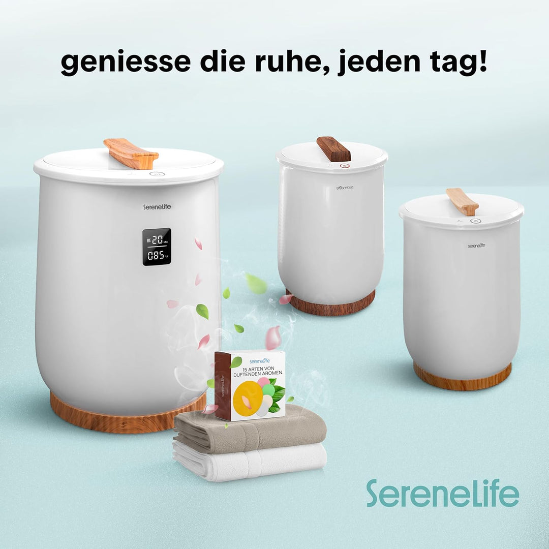 SereneLife Handtuchwärmer mit Digitalanzeige, weiss, grosser Handtuchwärmer für Spa und Badezimmer,
