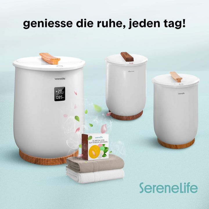 SereneLife Handtuchwärmer mit Digitalanzeige, weiss, grosser Handtuchwärmer für Spa und Badezimmer,