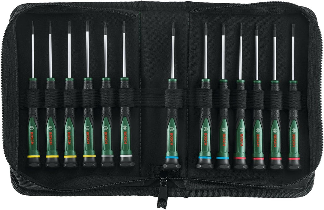 Bosch Präzisionsschraubendreher-Set 13-teilig (Präzise Schraubendreher für Heimwerken und Modellbau;