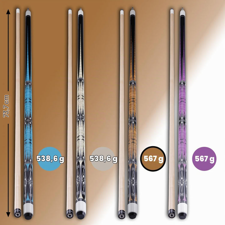 58" Pool Billard Queue with 13mm Tip,19 20 oz Billiard Cue,Schwarz oder Weiss，1/2 Maple Queue Sticks