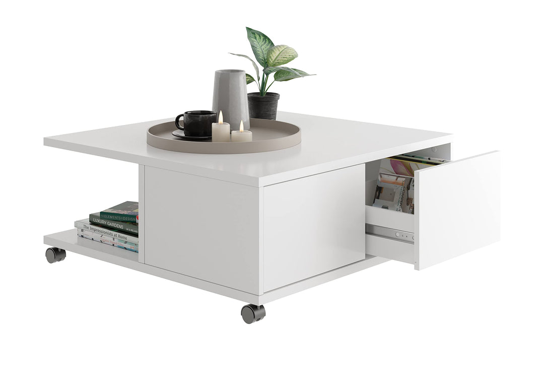FMD Möbel Twin 1 Couchtisch, Holzwerkstoff, weiss, rechteckig