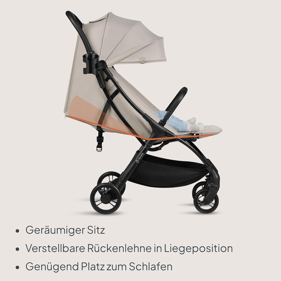 Lionelo Agia Reisebuggy Bis 22 kg, Leichter Buggy Kinderwagen ab 6 Monaten, Klein Zusammenklappbar m