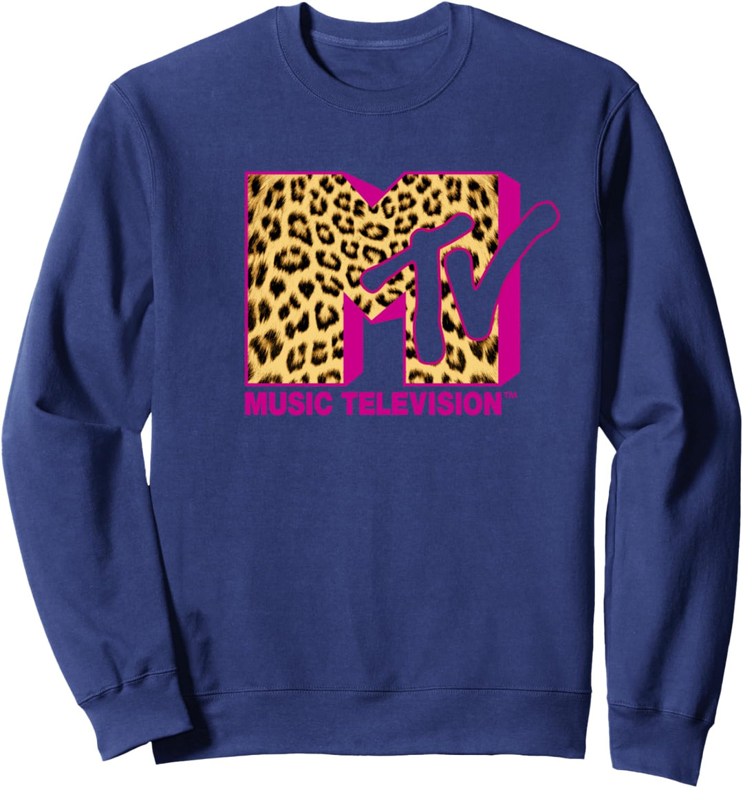 MTV Logo Leopard Print Sweatshirt