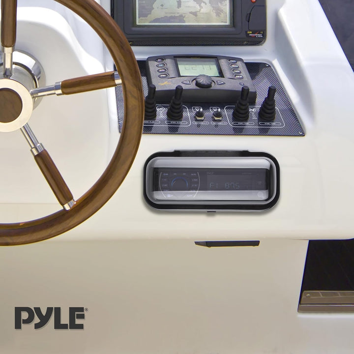 Pyle PLMRCB1 Schutzabdeckung für Radios (wasserdicht, für Boote geeignet) Schwarz, Schwarz