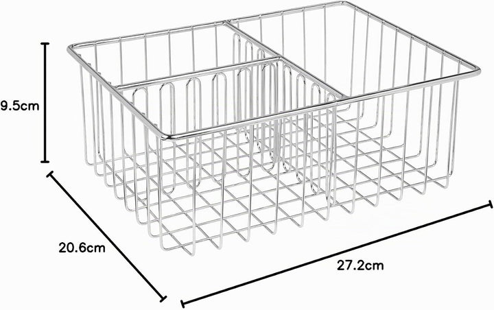 mDesign Deckelhalter – praktischer Küchen Aufbewahrungskorb mit 3 Fächern zur Aufbewahrung von Decke
