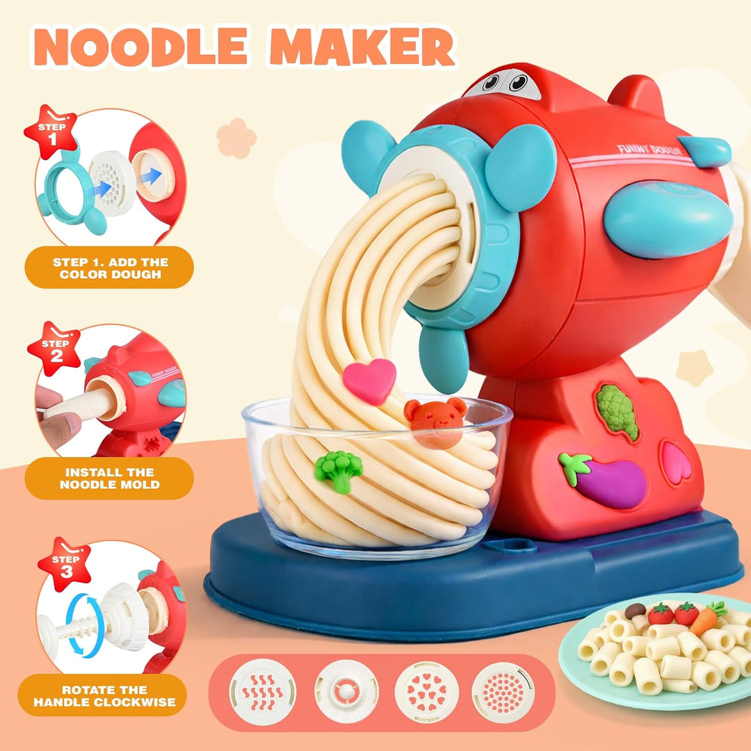 Dreamon 3 in 1 Knete Dough Set für Kinder - Spielküche Zubehör ab 3 4 5 Jahre, Knete Eismaschine Kne