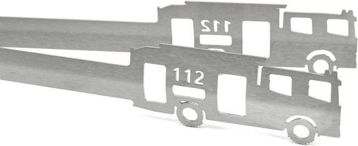 Grillzange Motiv Feuerwehr 112, spülmaschinengeeignet, Geschenkidee, Männergeschenk, Feuerwehrauto,