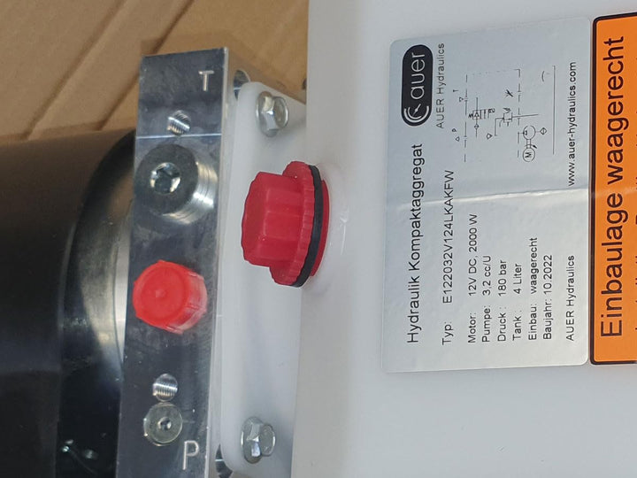 Hydraulikaggregat HYDRAF, Hydraulikpumpe mit 4 Liter Tank und Kabelfernbedienung + Funkfernbedienung