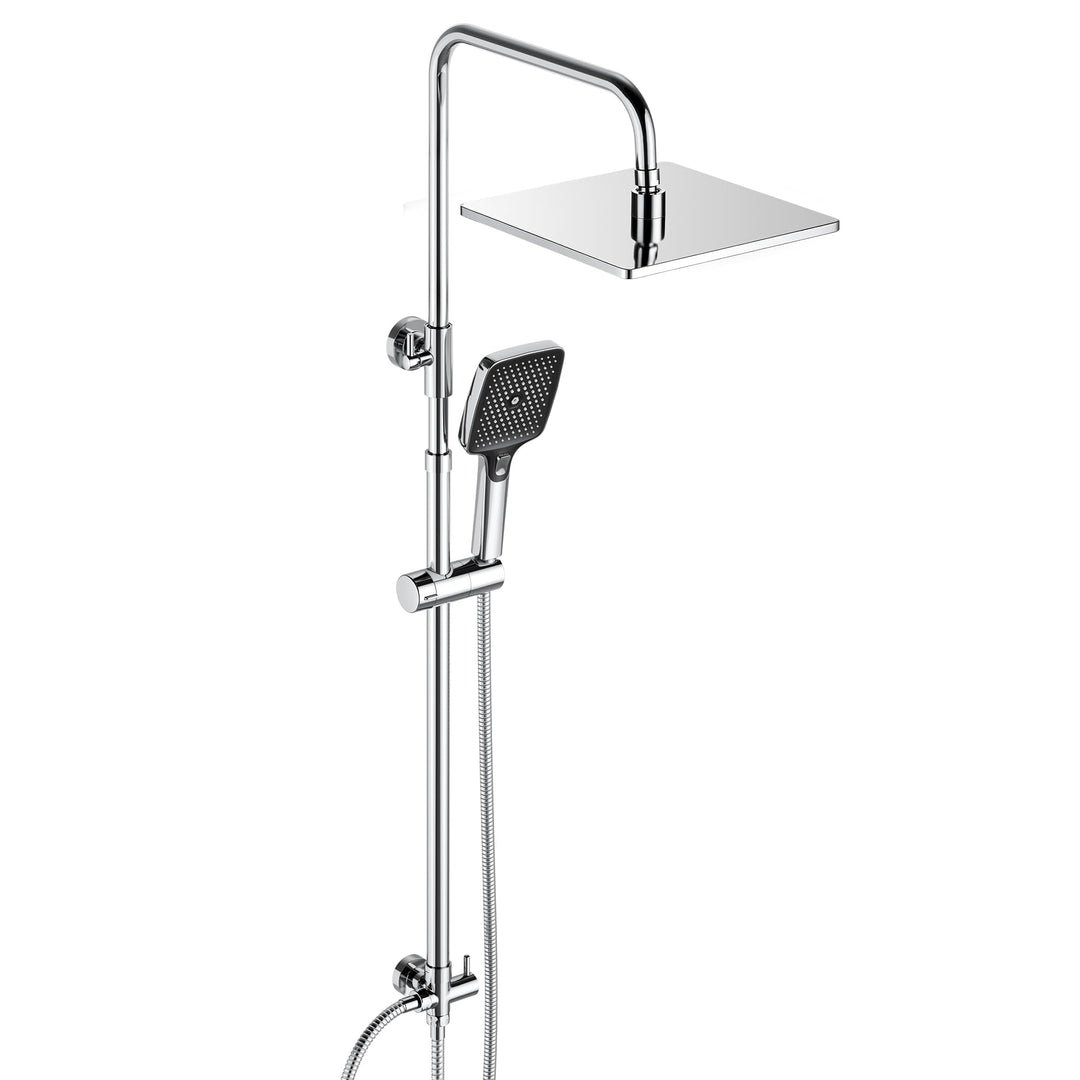JOHO Edelstahl Duschsystem ohne Armatur, Regendusche Duschset Wassersparend mit Kopfbrause 20x20 cm