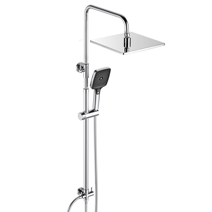 JOHO Edelstahl Duschsystem ohne Armatur, Regendusche Duschset Wassersparend mit Kopfbrause 20x20 cm