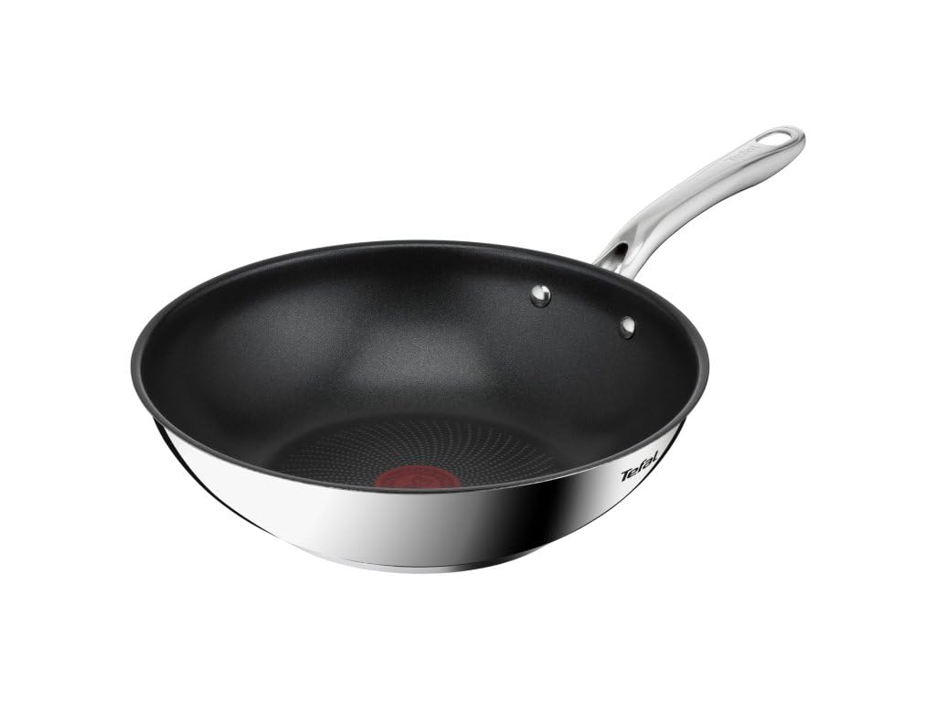 Tefal Infinite Wokpfanne Induktion 28 cm, Wokpfanne Antihaftversiegelung, Thermo-Signal bei idealer