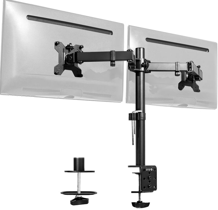 VIVO Dual LCD Monitor Desk Mount Stand Heavy Duty Fully Adjustable fits 2 /Two Screens up to 27" Sch