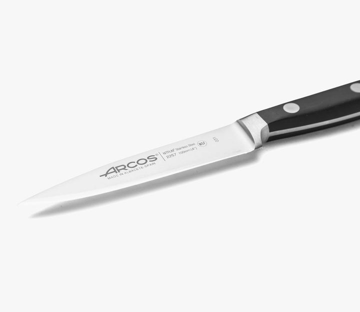 Arcos Schälmesser aus Edelstahl 100 mm - Ergonomischer Griff aus Polyoxymethylen, Ideal für Schälen