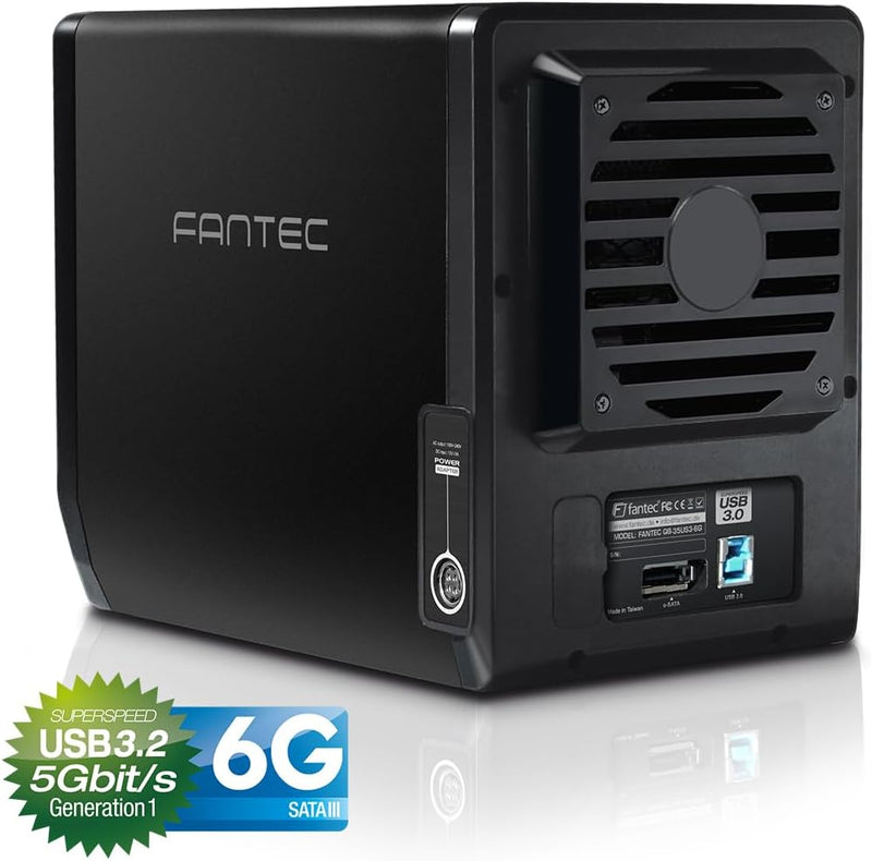 FANTEC QB-35US3-6G Externes 4-fach Festplattengehäuse (für 4x 8, 89 cm (3, 5 Zoll) SATA i/II/III Fes
