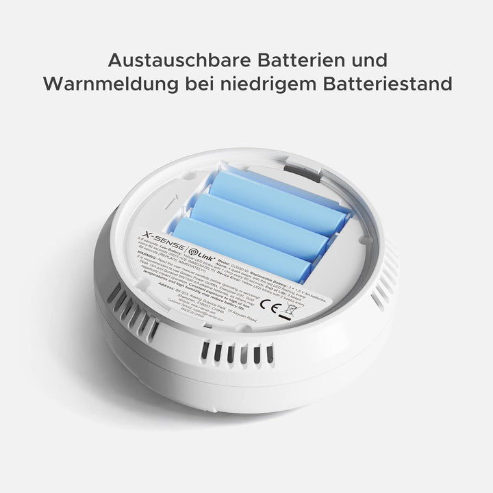 X-Sense Vernetzbarer CO Melder mit Digitalanzeige, Kohlenmonoxidmelder mit Austauschbar Batterie, TÜ