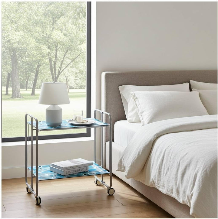 DON HIERRO - Servierwagen, klappbar, 2 Böden, grauem Rahmen. BAUHAUS-65 one size 65, one size 65