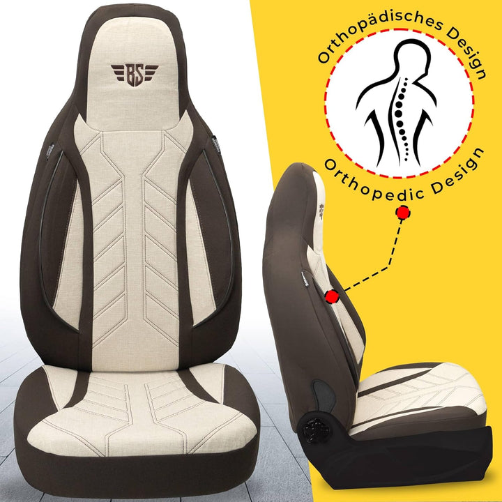 BREMER SITZBEZÜGE Mass Sitzbezüge Schonbezüge für Skoda Fabia 4 PLKT210 PLKT210 - Braun/Beige Fabia