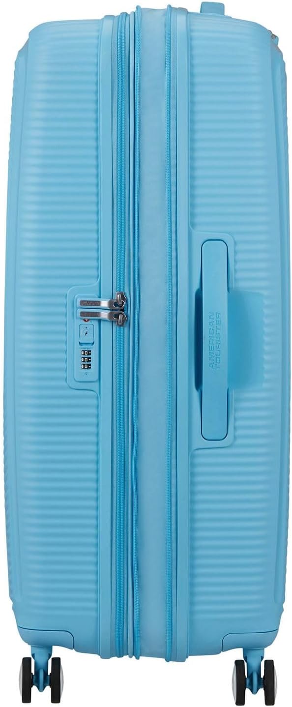 American Tourister Soundbox Spinner 77/28 TSA EXP Trolley Blueberry Fizz hellblau