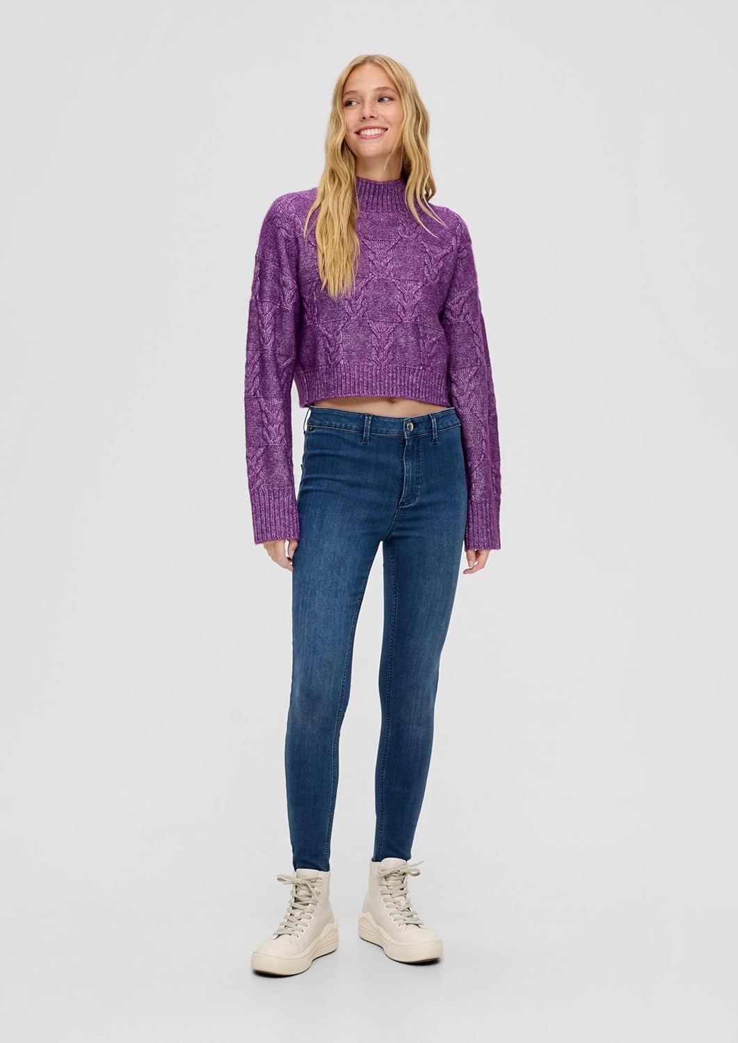 Q/S by s.Oliver Damen Jeans Hose, Sadie High Rise Skinny Leg 32W / 30L Blau, 32W / 30L Blau