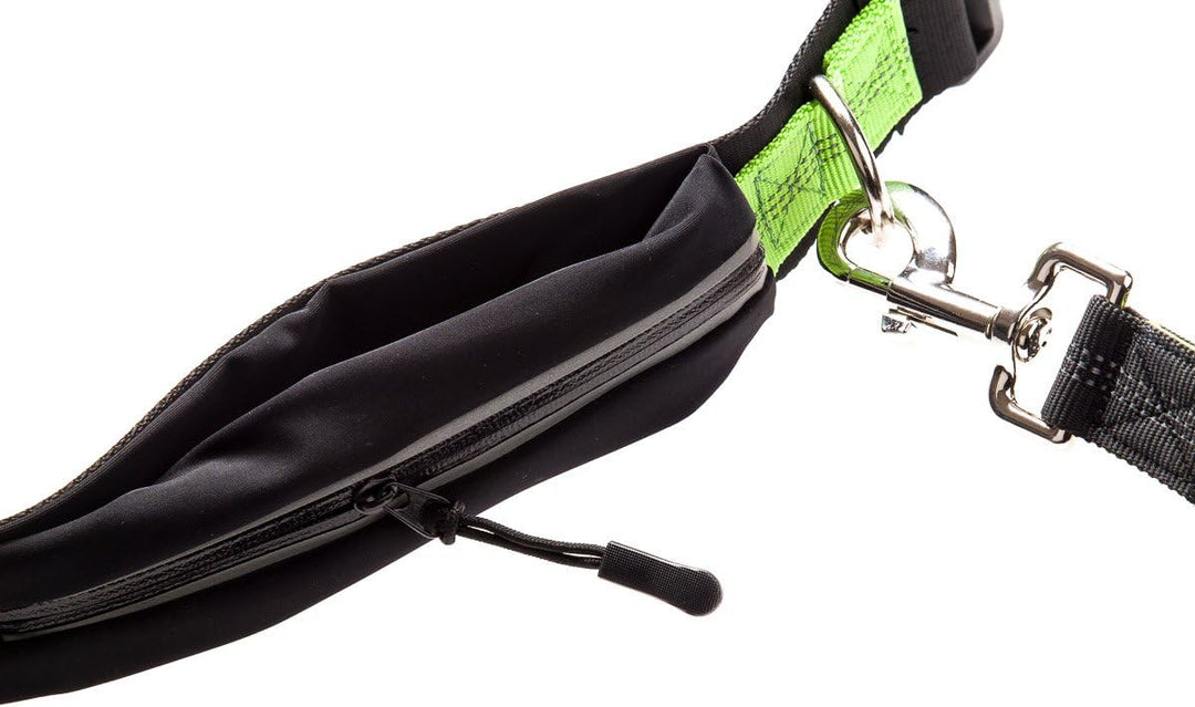 Wildborn Joggingleine mit verstellbarem Bauchgurt & wasserdichter Tasche | Sport Laufgürtel, wassera