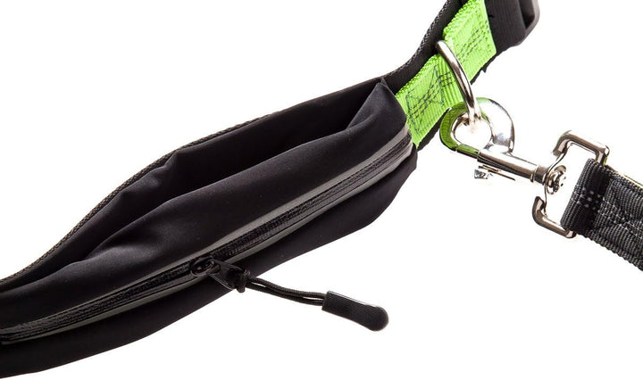 Wildborn Joggingleine mit verstellbarem Bauchgurt & wasserdichter Tasche | Sport Laufgürtel, wassera