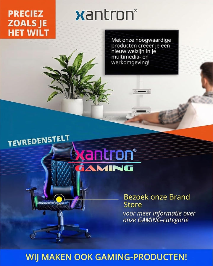 Xantron® DEHA-600E-Roto TV Deckenhalterung Elektrisch Klappbar Neigbar &amp; Drehbar / 32-75 Zoll [Sprac