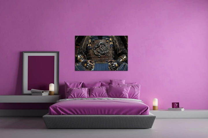 deyoli Brustpanzer einer Samurairüstung Format: 80x60 als Leinwandbild, Motiv fertig gerahmt auf Ech