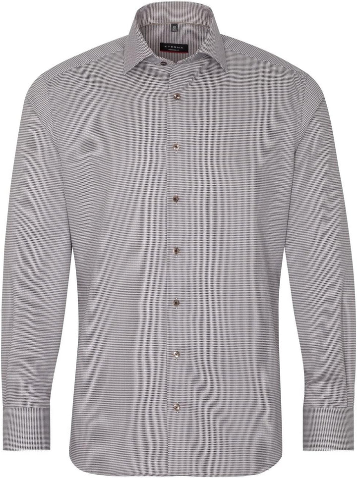 eterna Herren strukturiertes Baumwoll-Hemd MODERN FIT 1/1 dunkelblau 46_H_1/1